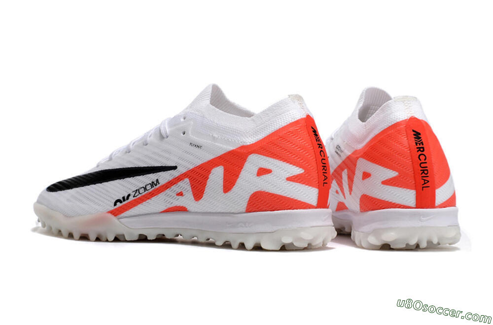 Nike Air Zoom Mercurial Vapor 15 Elite TF Artificial Turf Soccer Shoes - White/Black/Red 5