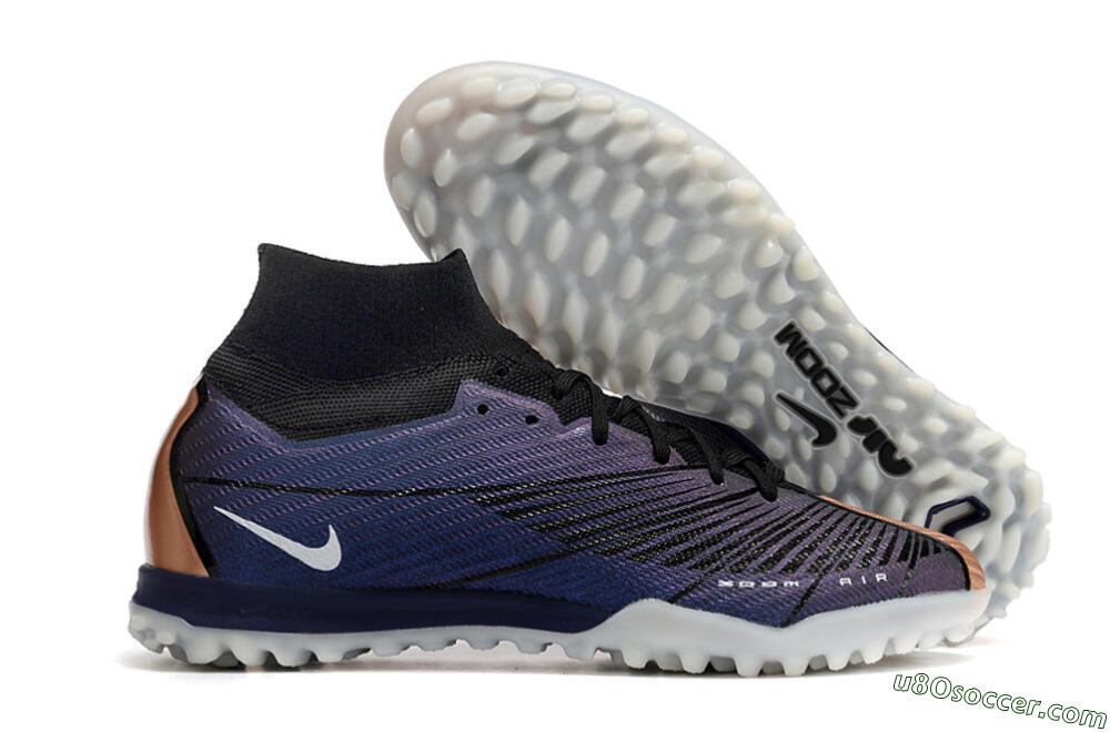 Nike Air Zoom Mercurial Superfly 9 Elite TF Artificial Turf Soccer Shoes - Purple/Black 1