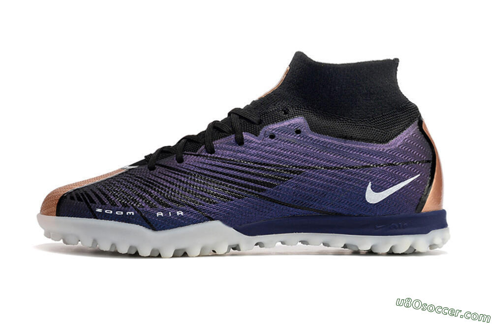 Nike Air Zoom Mercurial Superfly 9 Elite TF Artificial Turf Soccer Shoes - Purple/Black 2