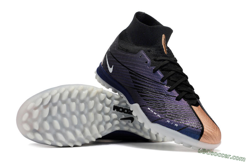 Nike Air Zoom Mercurial Superfly 9 Elite TF Artificial Turf Soccer Shoes - Purple/Black 4