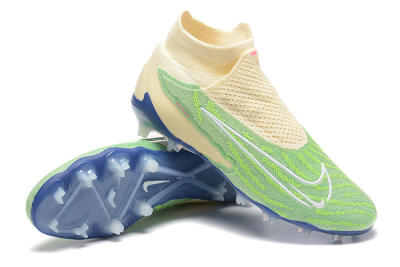 Nike Phantom GX Elite DF FG Firm Ground Soccer Cleats - Green/Beige/Blue