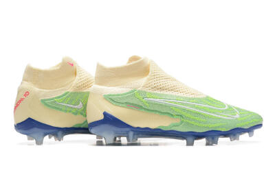 Nike Phantom GX Elite DF FG Firm Ground Soccer Cleats - Green/Beige/Blue