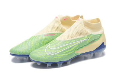 Nike Phantom GX Elite DF FG Firm Ground Soccer Cleats - Green/Beige/Blue