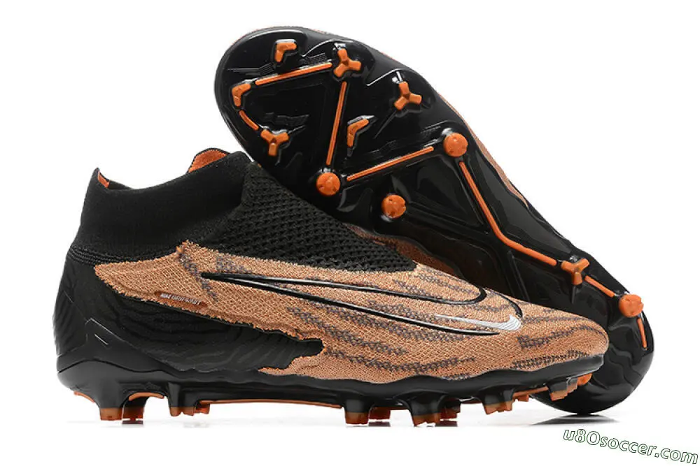 Brown and Black AG Soccer Cleats with Dynamic Fit for Elite