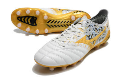 Mizuno Morelia Neo 3 FG Firm Ground Soccer Cleats - White/Black/Gold