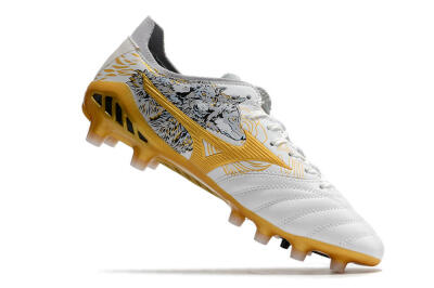 Mizuno Morelia Neo 3 FG Firm Ground Soccer Cleats - White/Black/Gold