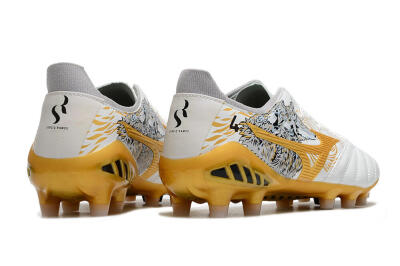 Mizuno Morelia Neo 3 FG Firm Ground Soccer Cleats - White/Black/Gold