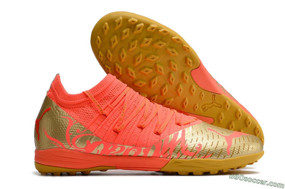 Puma Future Z 1.3 Instinct TF Artificial Turf Soccer Shoes - Red/Gold 1