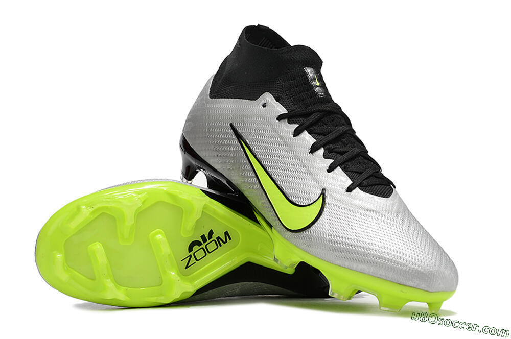 Nike Air Zoom Mercurial Superfly 9 Elite FG Firm Ground Soccer Cleats - Grey/Yellow/Black 3