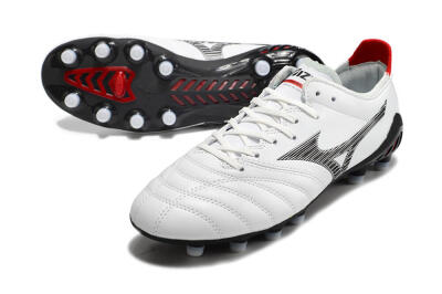 Mizuno Morelia Neo 3 Made in Japan FG Firm Ground Soccer Cleats - White/Black/Red