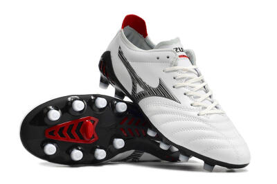 Mizuno Morelia Neo 3 Made in Japan FG Firm Ground Soccer Cleats - White/Black/Red