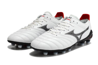 Mizuno Morelia Neo 3 Made in Japan FG Firm Ground Soccer Cleats - White/Black/Red