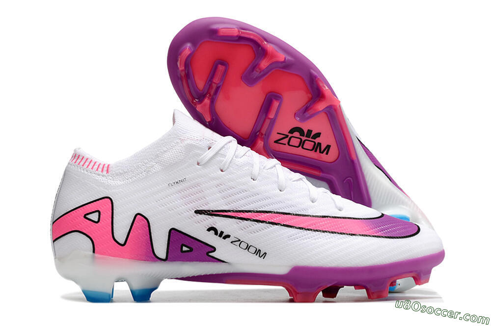 Nike Air Zoom Mercurial Vapor 15 Elite FG Firm Ground Soccer Cleats - White/Pink/Purple 1