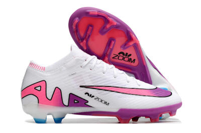 Nike Air Zoom Mercurial Vapor 15 Elite FG Firm Ground Soccer Cleats - White/Pink/Purple