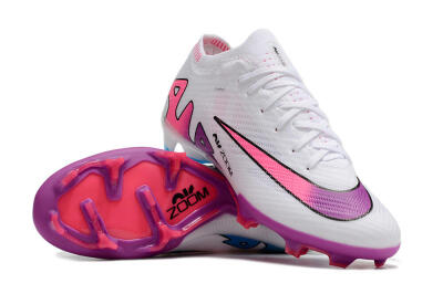 Nike Air Zoom Mercurial Vapor 15 Elite FG Firm Ground Soccer Cleats - White/Pink/Purple