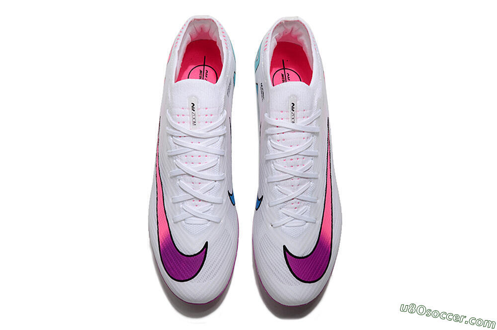 Nike Air Zoom Mercurial Vapor 15 Elite FG Firm Ground Soccer Cleats - White/Pink/Purple 4