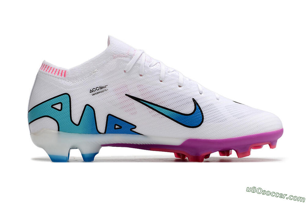 Nike Air Zoom Mercurial Vapor 15 Elite FG Firm Ground Soccer Cleats - White/Pink/Purple 5