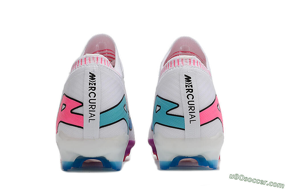 Nike Air Zoom Mercurial Vapor 15 Elite FG Firm Ground Soccer Cleats - White/Pink/Purple 6
