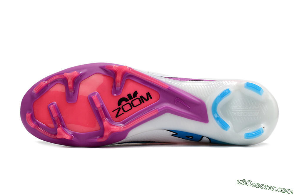Nike Air Zoom Mercurial Vapor 15 Elite FG Firm Ground Soccer Cleats - White/Pink/Purple 7