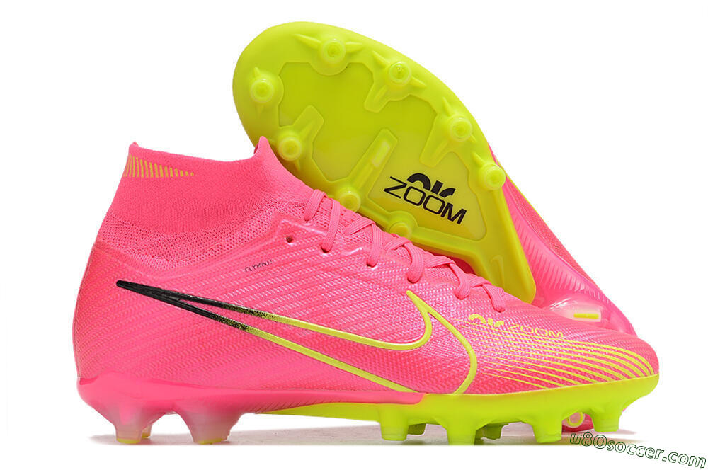 Nike Zoom Superfly 9 Elite SE AG Artificial Grass Soccer Cleats - Pink/Green 1