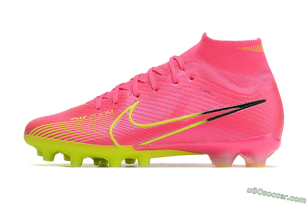 Nike Zoom Superfly 9 Elite SE AG Artificial Grass Soccer Cleats - Pink/Green 2