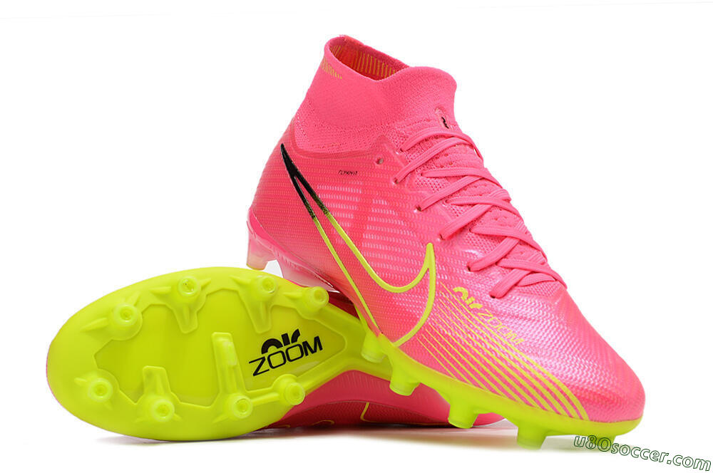 Nike Zoom Superfly 9 Elite SE AG Artificial Grass Soccer Cleats - Pink/Green 3