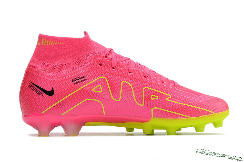 Nike Zoom Superfly 9 Elite SE AG Artificial Grass Soccer Cleats - Pink/Green 6