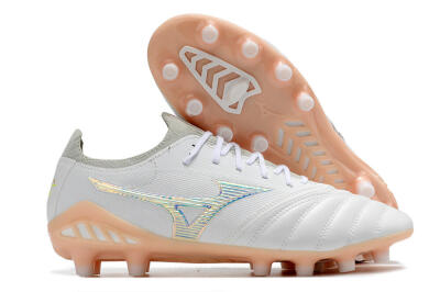 Mizuno Morelia Neo 3 FG Firm Ground Soccer Cleats - White/Blue/Pink