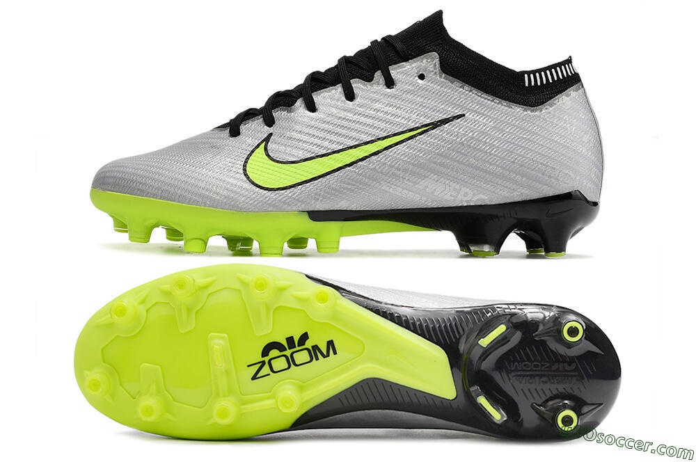 Nike Air Zoom Vapor 15 Elite SE AG Artificial Grass Soccer Cleats - Silver/Green/Black 0