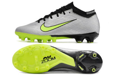 Nike Air Zoom Vapor 15 Elite SE AG Artificial Grass Soccer Cleats - Silver/Green/Black