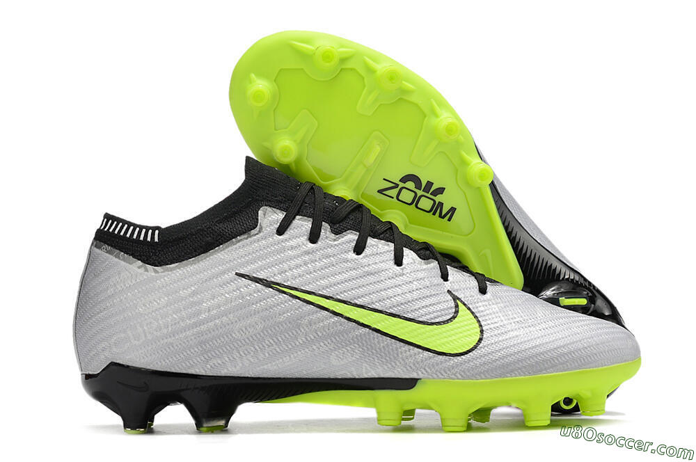 Nike Air Zoom Vapor 15 Elite SE AG Artificial Grass Soccer Cleats - Silver/Green/Black 1