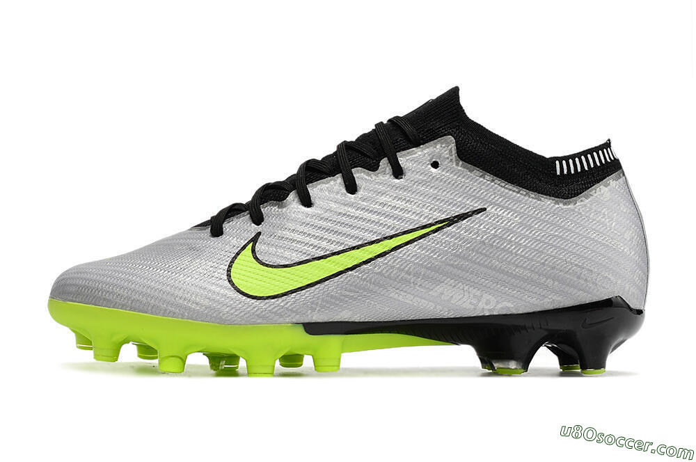 Nike Air Zoom Vapor 15 Elite SE AG Artificial Grass Soccer Cleats - Silver/Green/Black 2