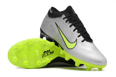 Nike Air Zoom Vapor 15 Elite SE AG Artificial Grass Soccer Cleats - Silver/Green/Black