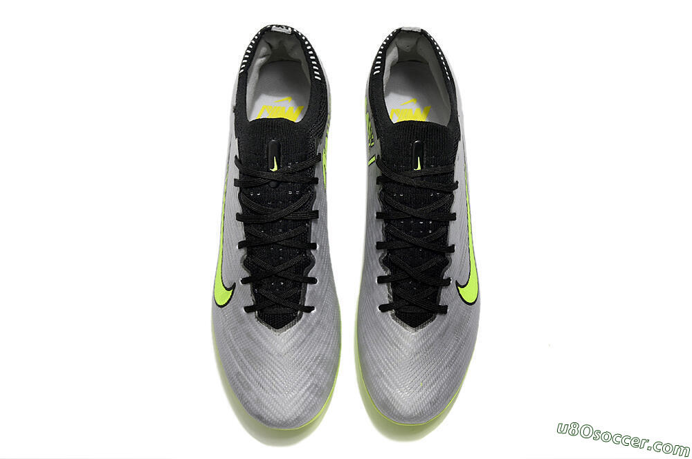 Nike Air Zoom Vapor 15 Elite SE AG Artificial Grass Soccer Cleats - Silver/Green/Black 4