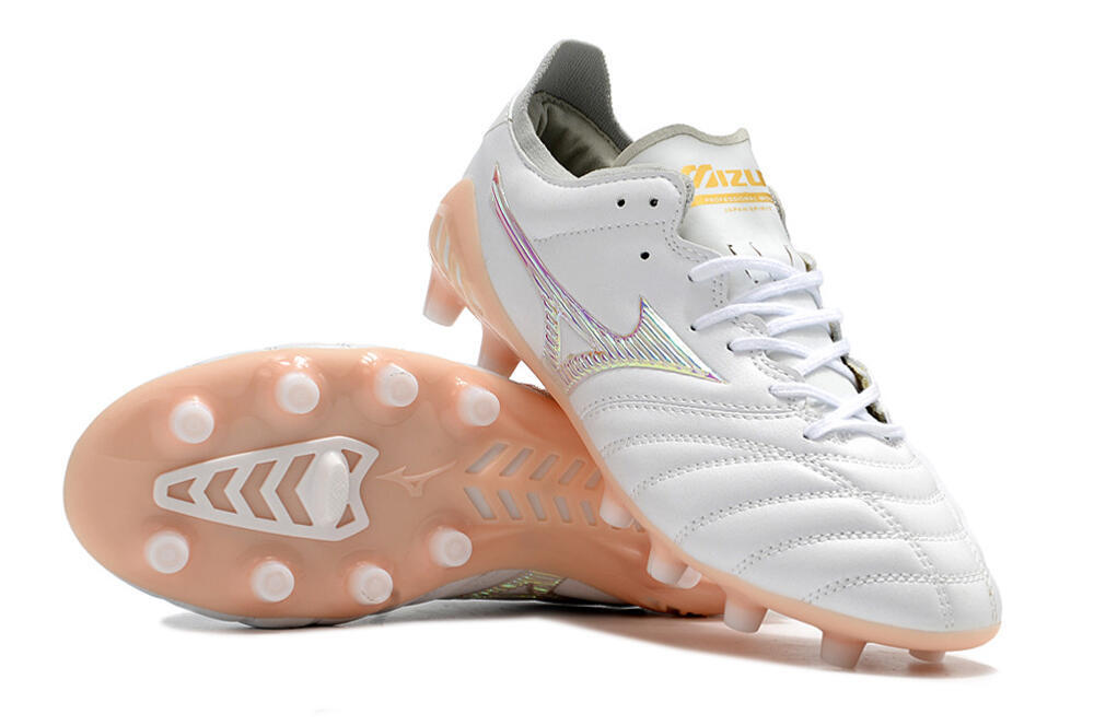 Mizuno Morelia Neo 3 FG Firm Ground Soccer Cleats - White/Pink 3