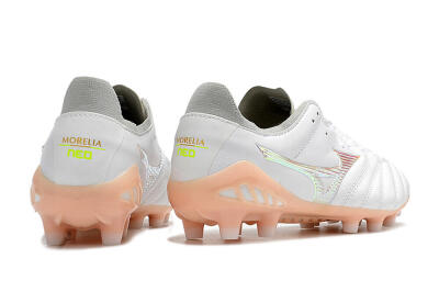 Mizuno Morelia Neo 3 FG Firm Ground Soccer Cleats - White/Pink