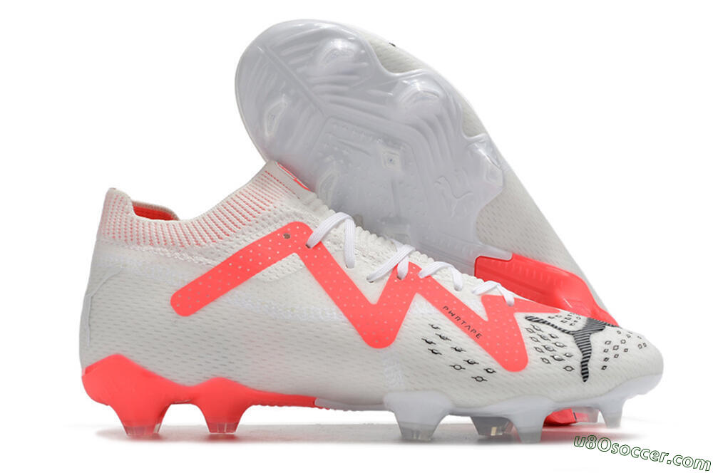 Puma Future Ultimate FG Firm Ground Soccer Cleats - White/Red/Black 1