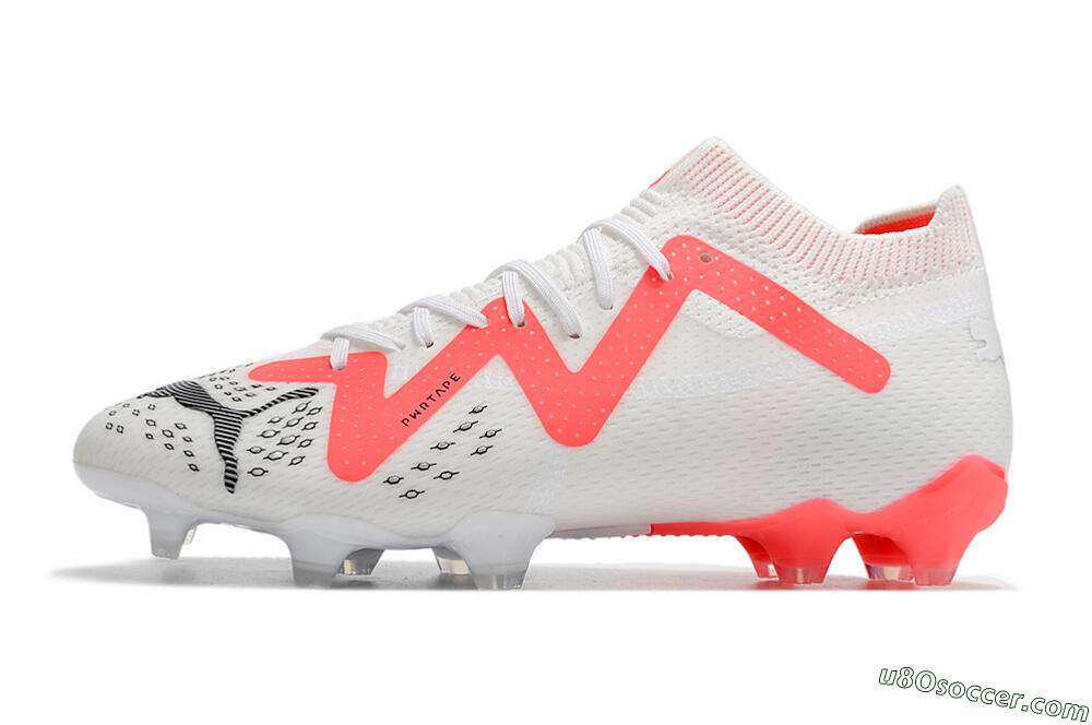 Puma Future Ultimate FG Firm Ground Soccer Cleats - White/Red/Black 2
