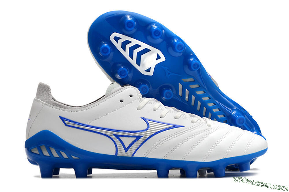 Mizuno Morelia Neo 3 Pro FG Firm Ground Soccer Cleats - White/Blue 1