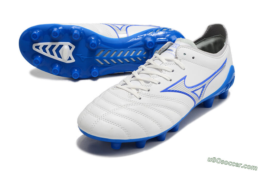 Mizuno Morelia Neo 3 Pro FG Firm Ground Soccer Cleats - White/Blue 3