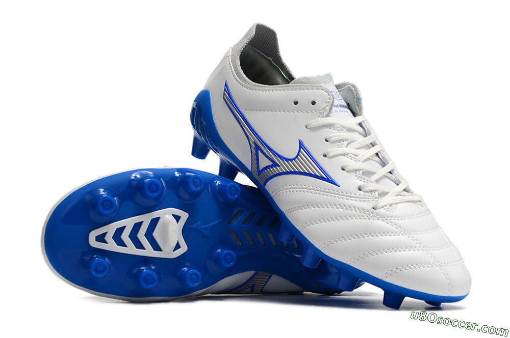 Mizuno Morelia Neo 3 Pro FG Firm Ground Soccer Cleats - White/Blue 4