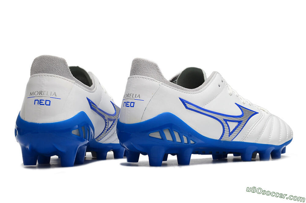 Mizuno Morelia Neo 3 Pro FG Firm Ground Soccer Cleats - White/Blue 8