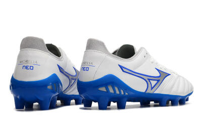 Mizuno Morelia Neo 3 Pro FG Firm Ground Soccer Cleats - White/Blue