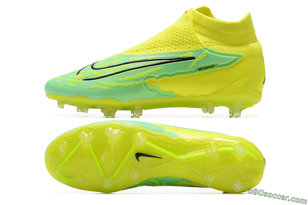Nike Phantom GX Elite DF Link FG Firm Ground Soccer Cleats - Yellow/Green/Black 0