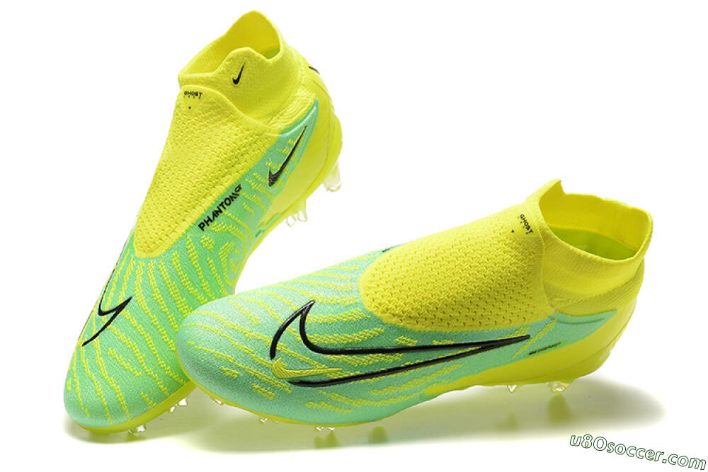 Nike Phantom GX Elite DF Link FG Firm Ground Soccer Cleats - Yellow/Green/Black 5