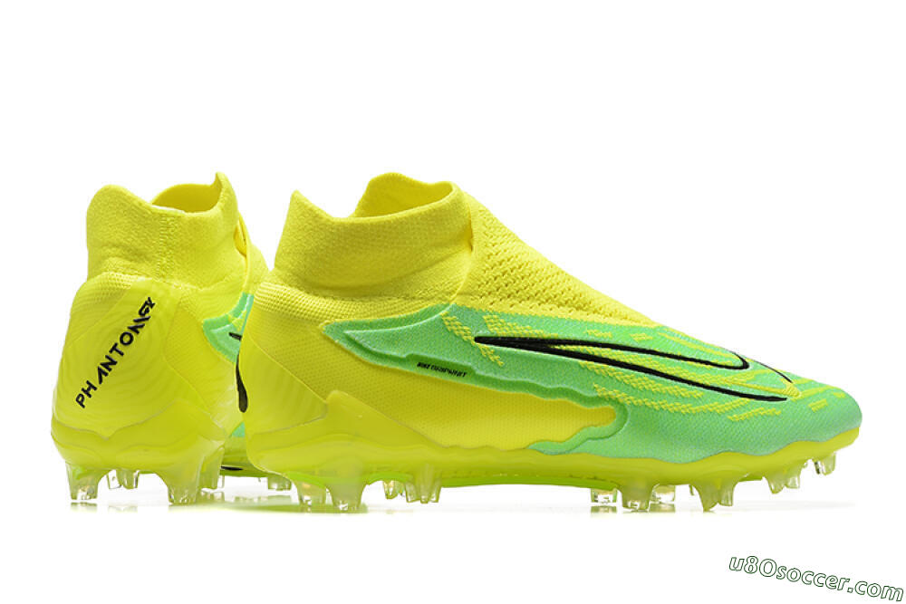 Nike Phantom GX Elite DF Link FG Firm Ground Soccer Cleats - Yellow/Green/Black 8