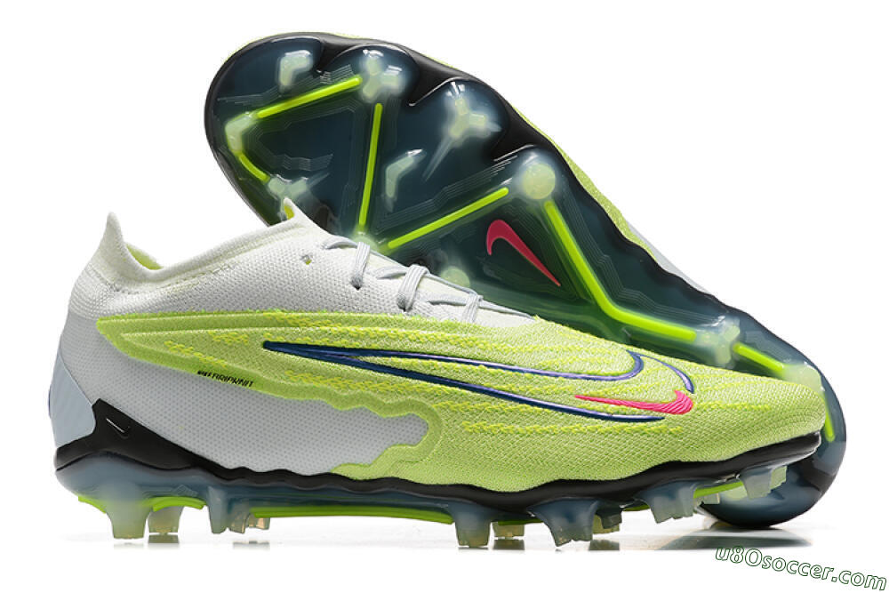 Nike Phantom GX Elite FG Firm Ground Soccer Cleats - Green/White/Blue 1