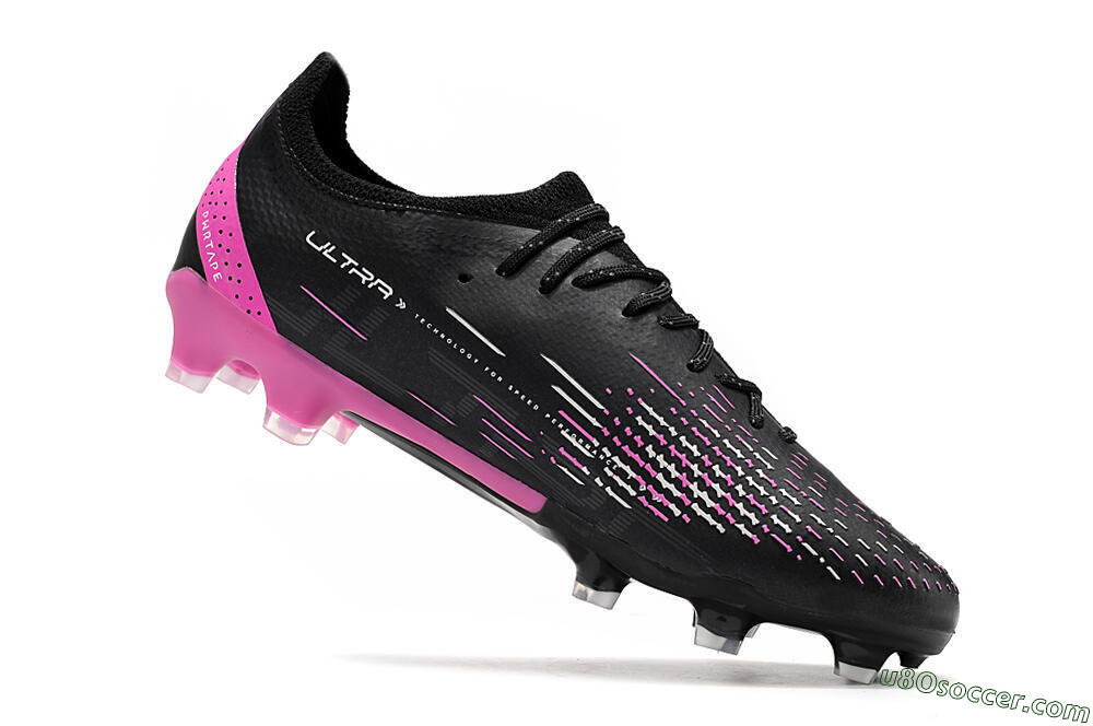 Puma Ultra Ultimate FG Firm Ground Soccer Cleats - Black/White/Pink 4