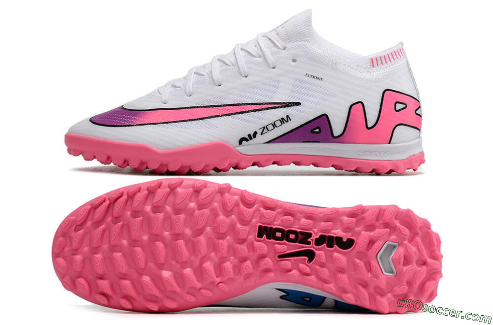 Nike Mercurial Vapor 15 Elite TF Artificial Turf Soccer Shoes - White/Pink 0