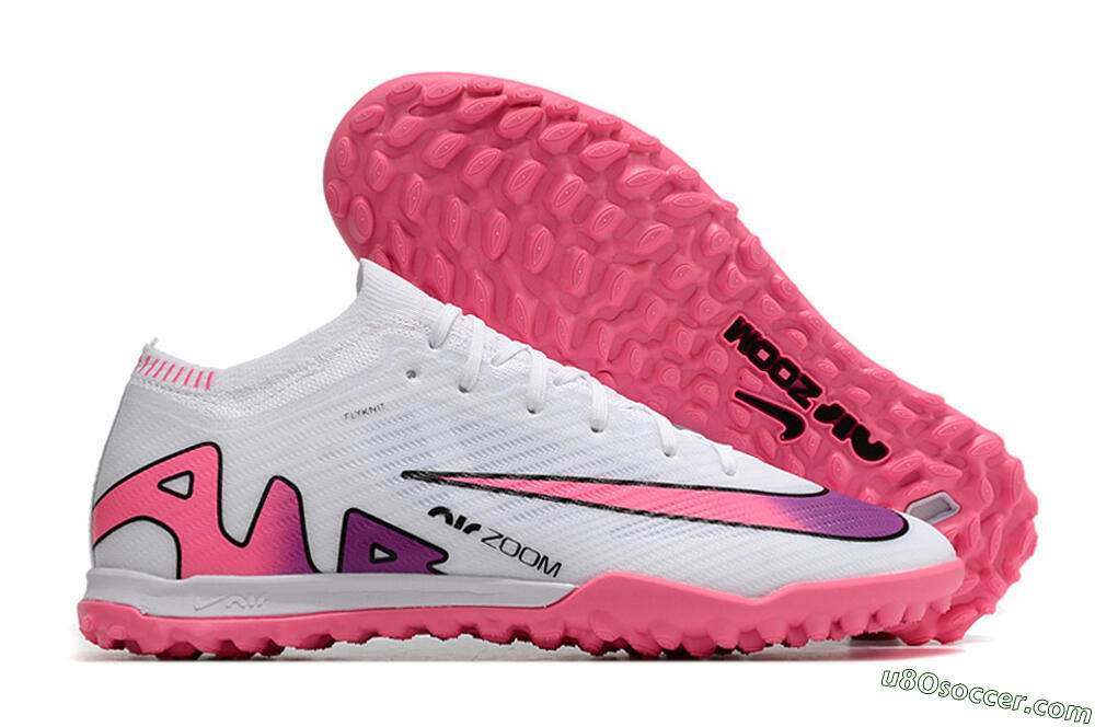 Nike Mercurial Vapor 15 Elite TF Artificial Turf Soccer Shoes - White/Pink 1